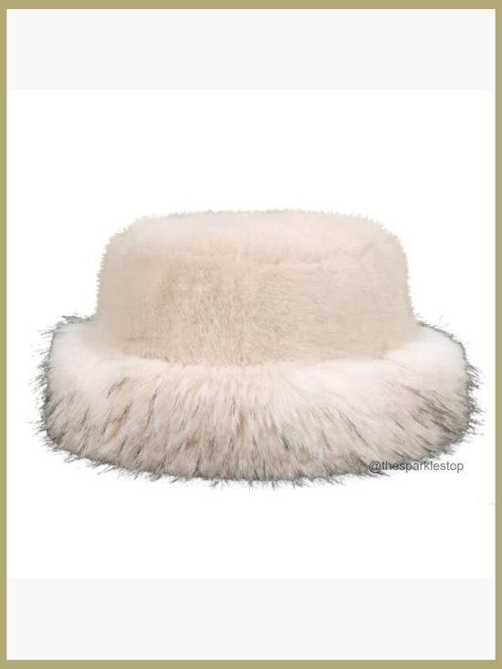 Winter Faux Fur Bucket Hat Plush Warm Fisherman Style Adjustable main image 4